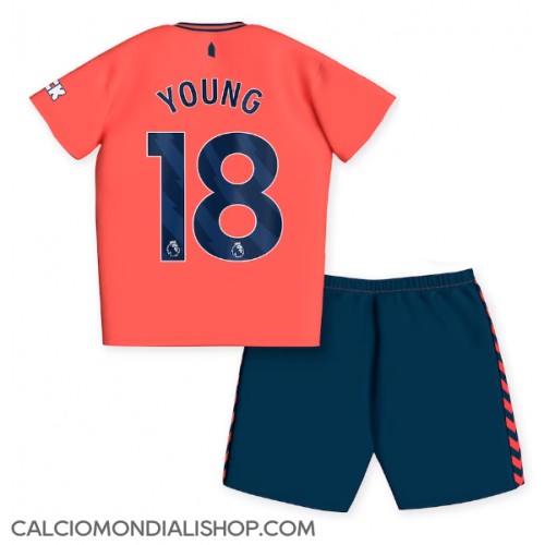 Maglie da calcio Everton Ashley Young #18 Seconda Maglia Bambino 2023-24 Manica Corta (+ Pantaloni corti)